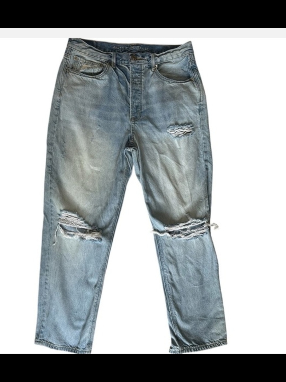 American Eagle Outfitters Light Blue Distressed Relaxed Jeans